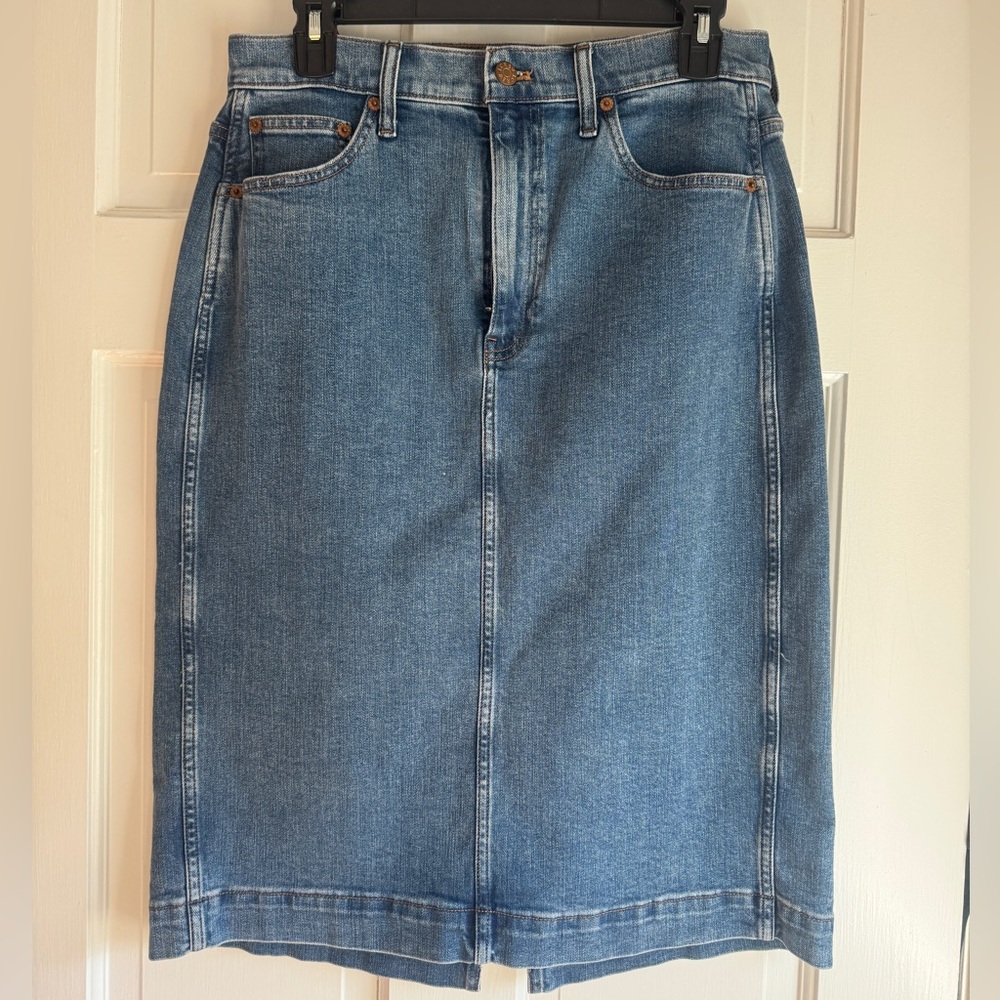 J. Crew Mid-Blue Denim Pencil Skirt